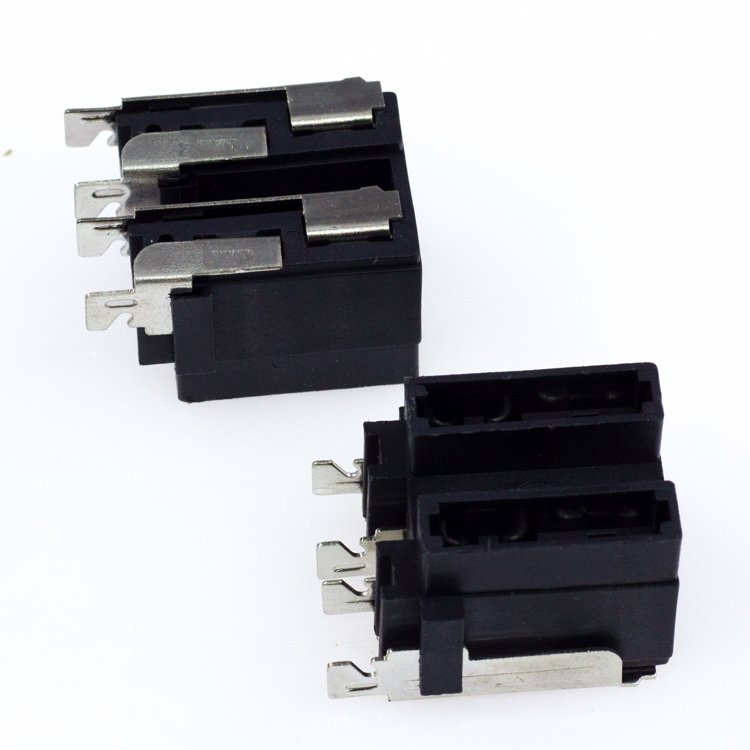 Car Power Amplifier PCB Fuse Holder,2way Plating Nickel Double Spade Fuse Holder