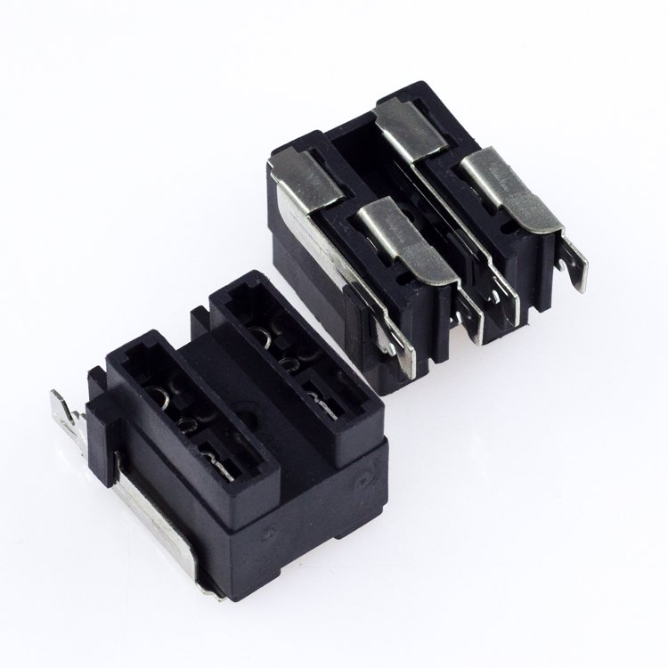 Car Power Amplifier PCB Fuse Holder,2way Plating Nickel Double Spade Fuse Holder