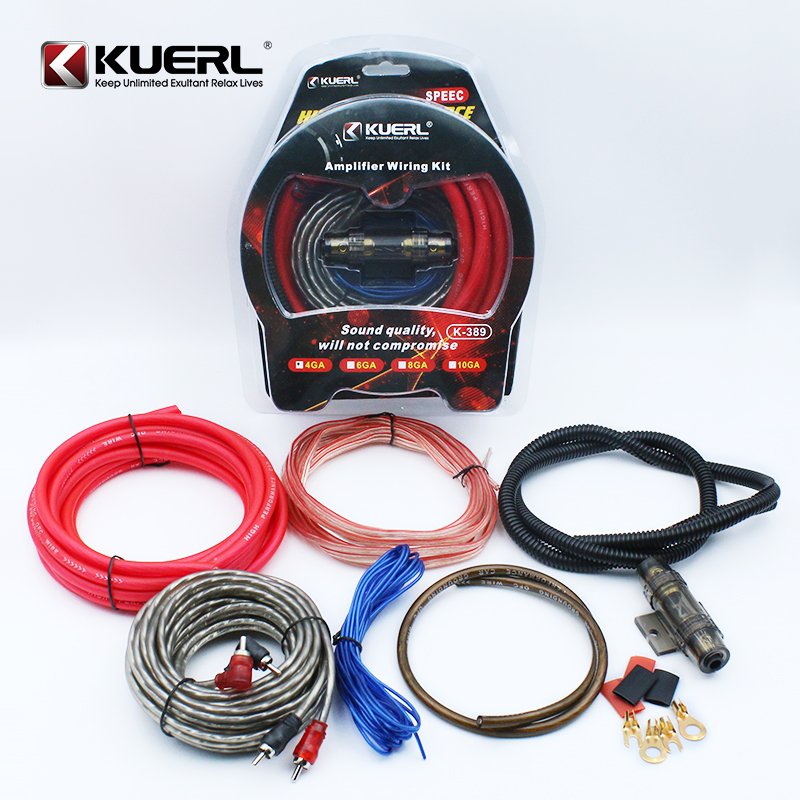 Professional Car Audio Amplifier with RCA Cables PVC Jacket Wiring Kits for Installation in Car Audio Systems