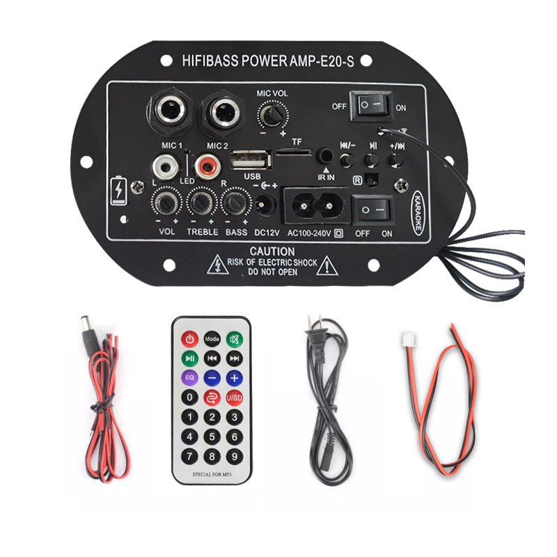 Custom Bluetooth Car-Borne Power Amplifiers with 8-10 Inches Class D Plate Board Microphone Karaoke Audio Support