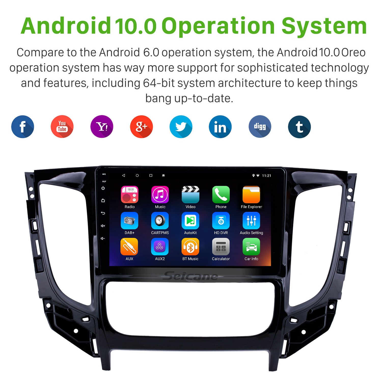 9 Inch Android 13.0 Touch Screen Car Stereo Head Unit for 2015 Mitsubishi TRITON with Carplay WiFi DSP