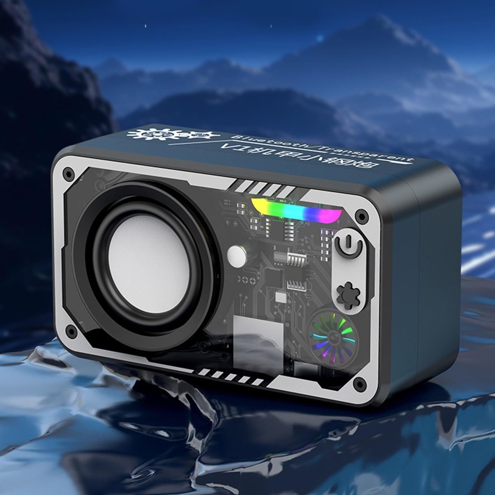 SHKL Wholesale Portable Wireless Speaker Transparent Robot Waterproof Chip Music Studio Light Smart Gaming Party Outdoor Sport
