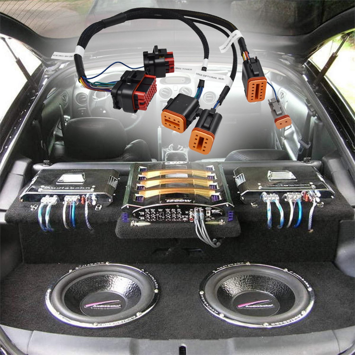 Customizable Car Audio Amplifier Radio Harness PVC & ISO Stereo Plug Plastic Copper Conductor Auto Automotive Adaptor Connector