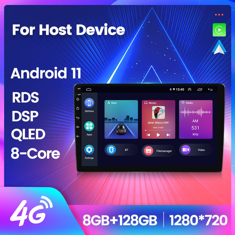 QLED Android 8+128G Car Audio Android for for Head Unit 9 10inch Universal Car Radio 1280*720 Carplay Gps Navigator