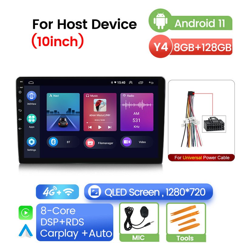 QLED Android 8+128G Car Audio Android for for Head Unit 9 10inch Universal Car Radio 1280*720 Carplay Gps Navigator
