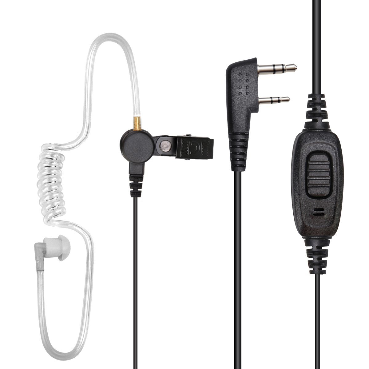 New EEK009 K1 plug 2 Pin Acoustic Tube Earpiece Headset with Coil PTT MIC for Kenwood Retevis Baofeng 888S uv5r