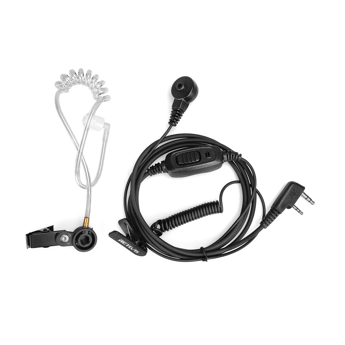 New EEK009 K1 plug 2 Pin Acoustic Tube Earpiece Headset with Coil PTT MIC for Kenwood Retevis Baofeng 888S uv5r