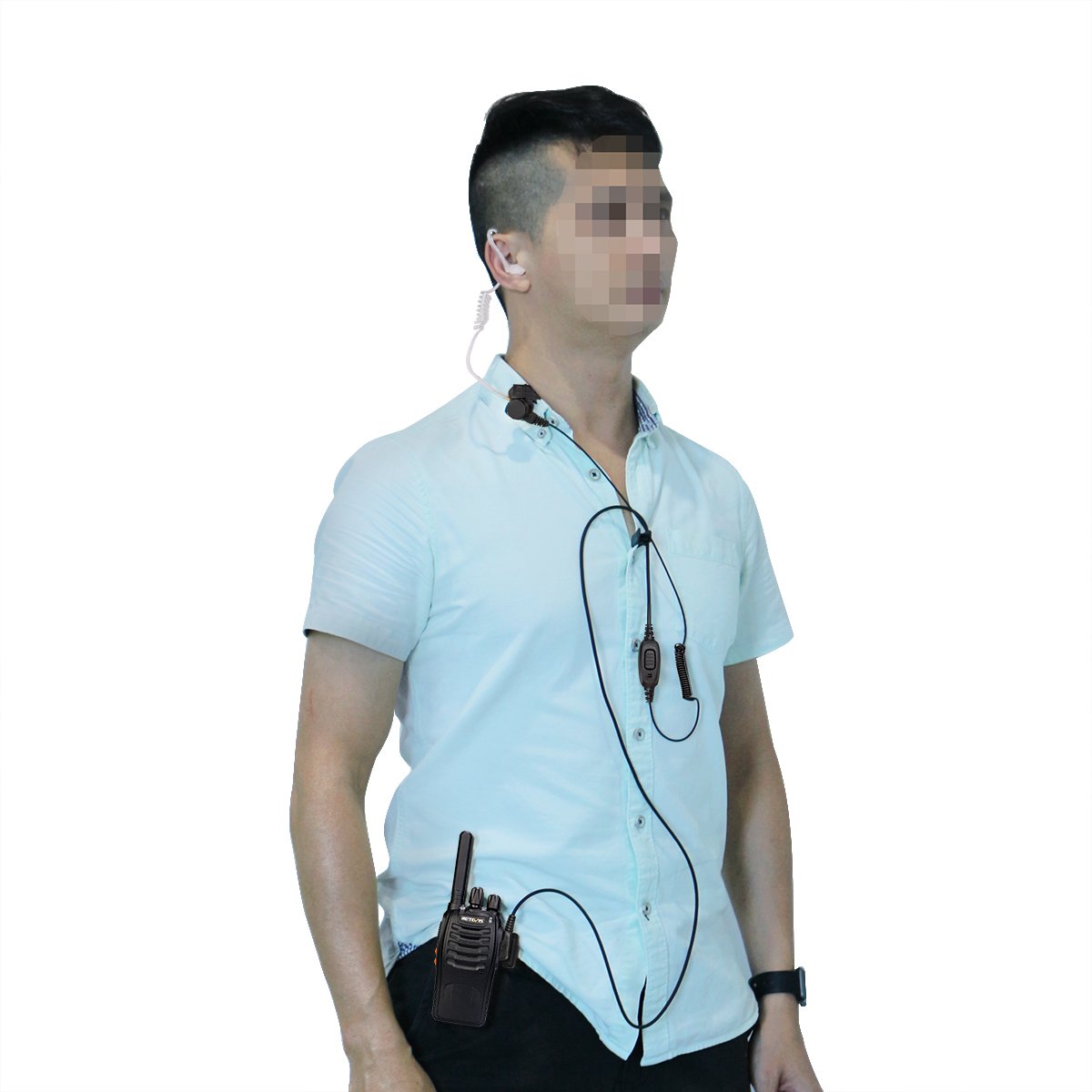 New EEK009 K1 plug 2 Pin Acoustic Tube Earpiece Headset with Coil PTT MIC for Kenwood Retevis Baofeng 888S uv5r
