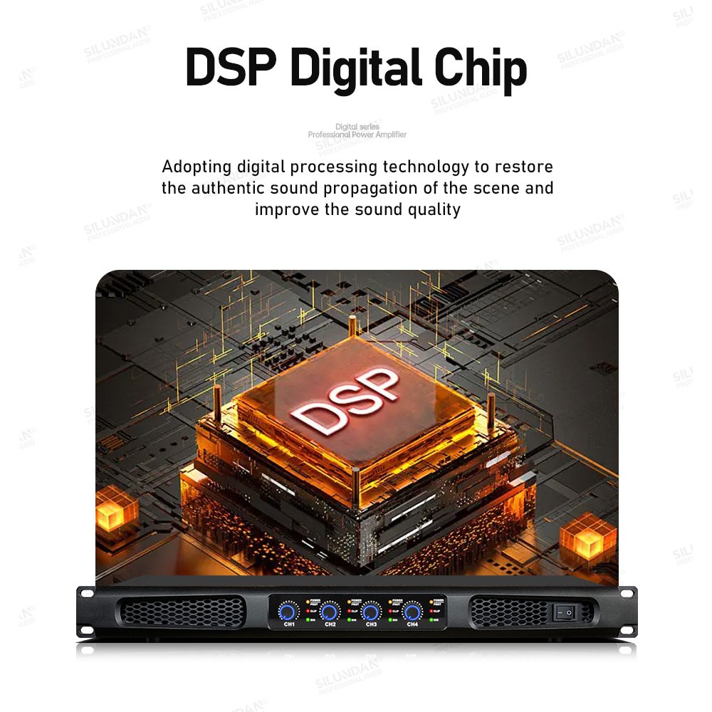 ERZHEN G-class Digital Power Amplifier Professional 2/4 Channel Power Amplifier/450W Power/1U Size