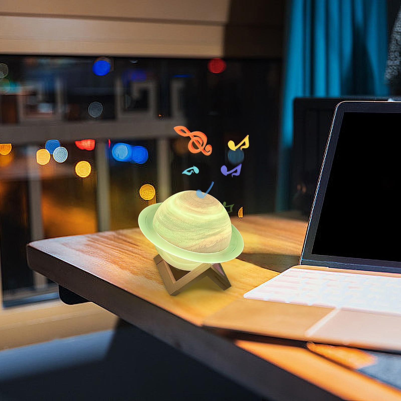 SHKL Wholesale Portable Wireless Speaker Planet Saturn Night Waterproof Chip Music Studio Light Smart Gaming Party Outdoor Sport