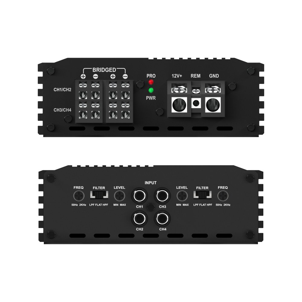 HD-300.4D Class D 4 Channels RMS 4*300W Max 3600w Compact Size High Power Car Amplifier 12V