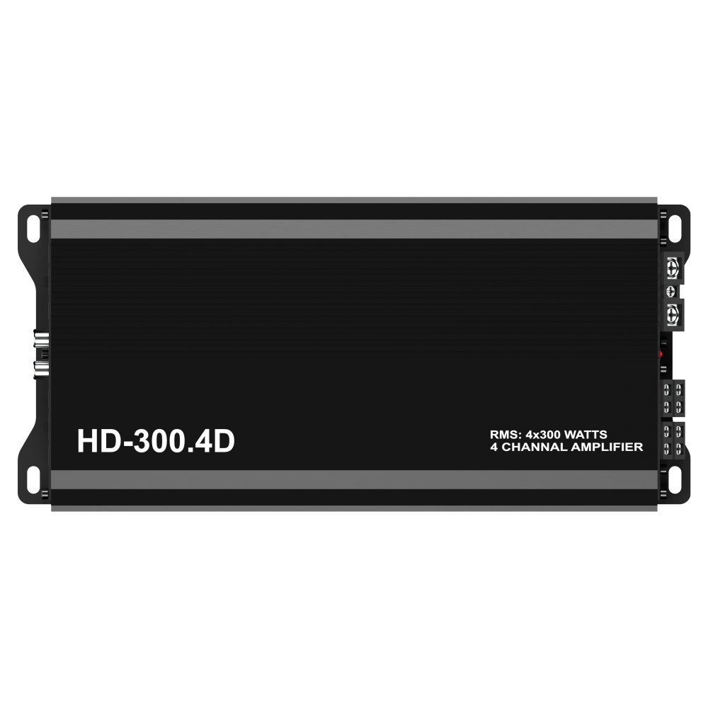 HD-300.4D Class D 4 Channels RMS 4*300W Max 3600w Compact Size High Power Car Amplifier 12V