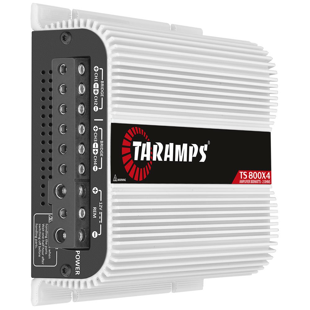 Taramps TS 800x4 Traditional RCA Inputs 800 Watts Rms at 2 Ohms 4 Channels Class D Amplifier 14.4VDC Full Range