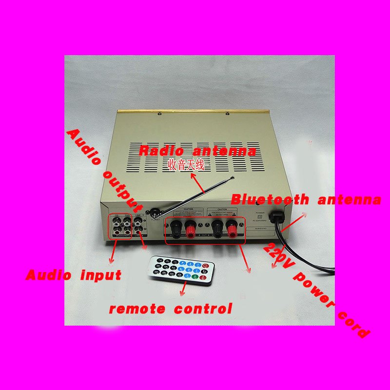 220V Blue-teeth Amplifier Audio High-power 200W*2 2.0 Karaoke OK Car Home Theatre System Sound Speaker Amplifier