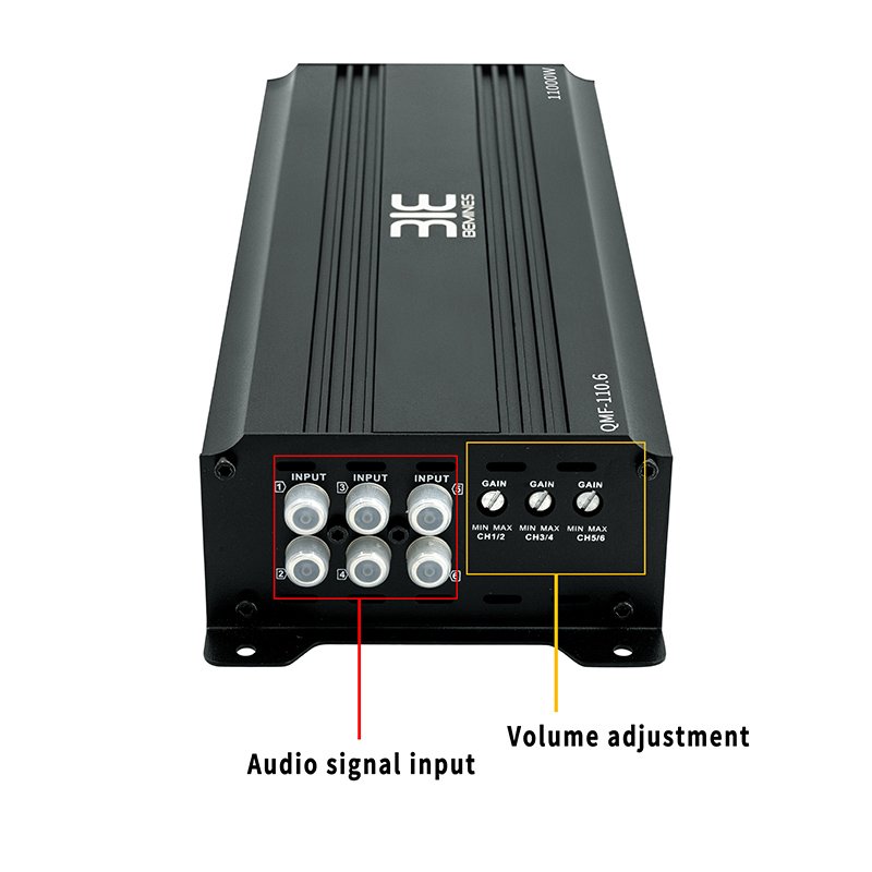 QMF-110.6 New Trend Product Class D Car 6 Channels Amplifier Car Speaker Amplifier DC 12v
