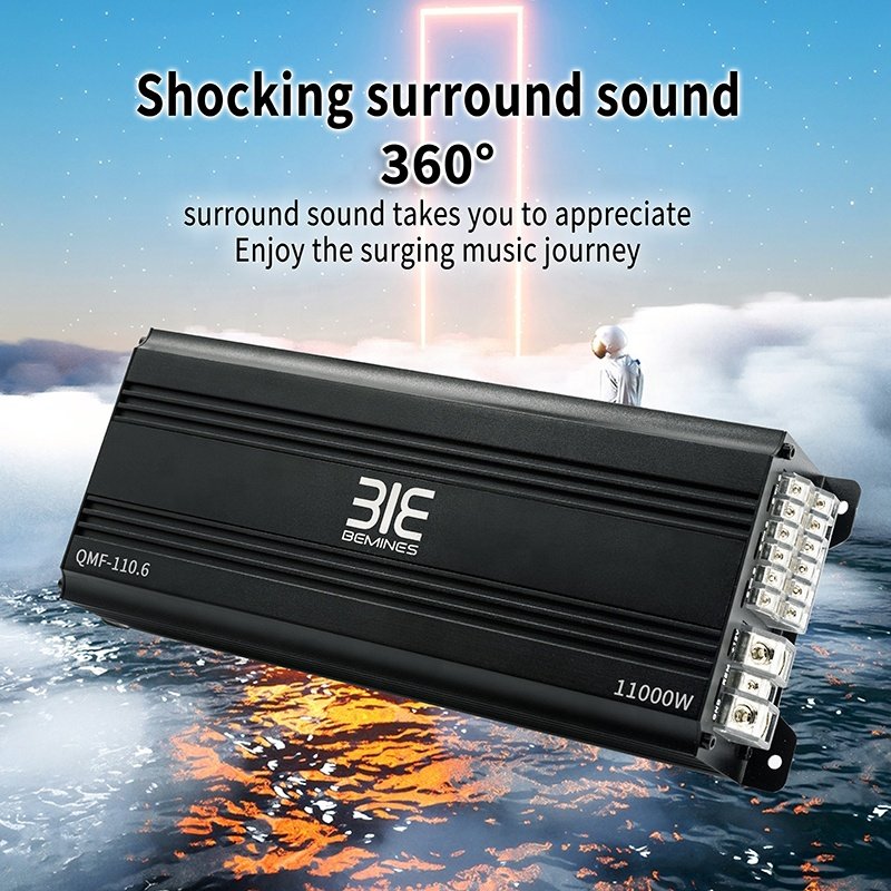 QMF-110.6 New Trend Product Class D Car 6 Channels Amplifier Car Speaker Amplifier DC 12v