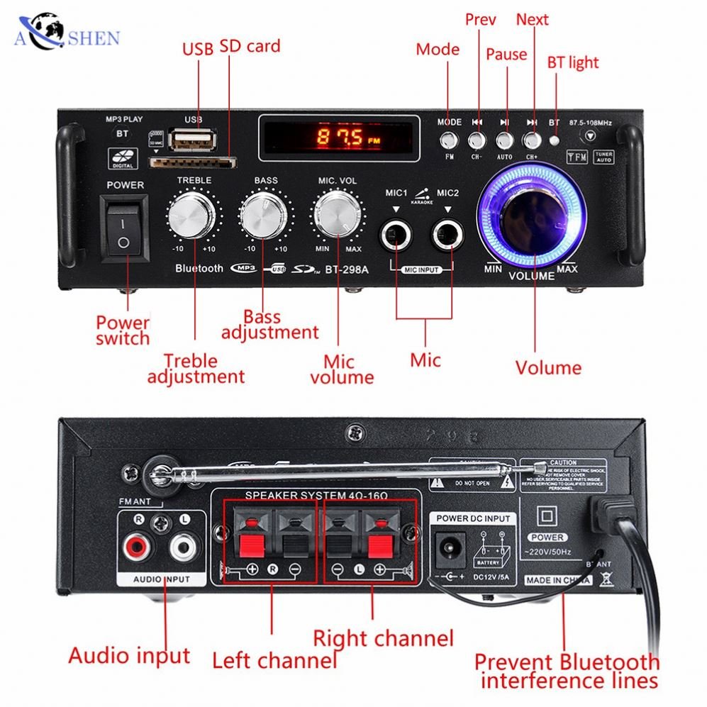 Car Amplifier Audio Stereo Power Home Theater Amplifiers Mini Amplificador