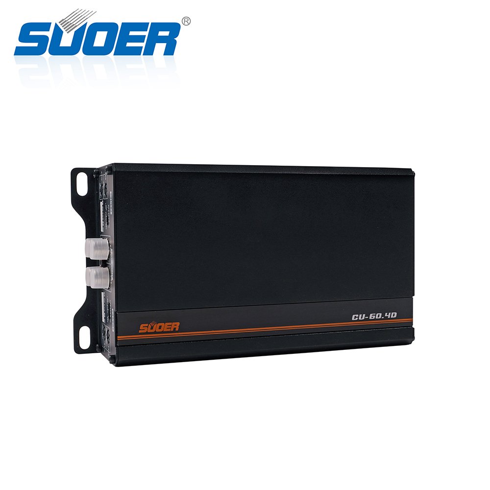 Suoer CU-60.4 Car Amp 4 Channel 12v Class d Audio Amplifier Rms Power 4*60 Watts Car Amplifier