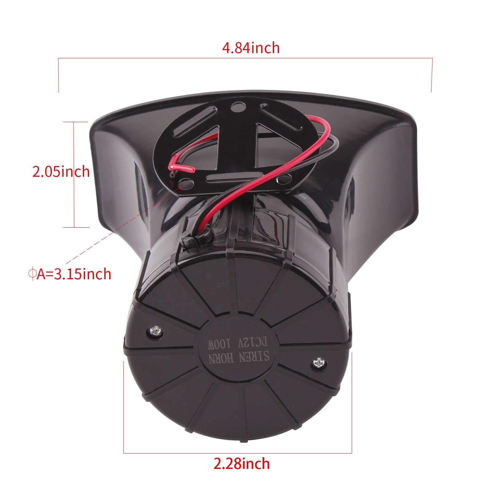 C- Car Siren Horn Siren Vehicle Loudspeaker with Handheld Microphone Amplifier Horn Car Speaker Horn for the Siren12V