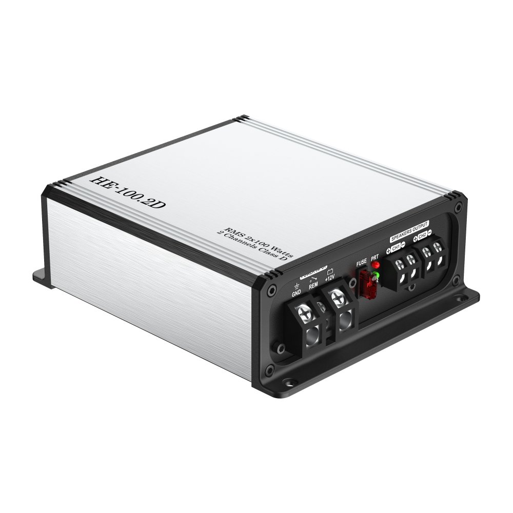 HE-100.2D Car Amplifier 2 Channels Class D Super Mini Style Big Power RMS 2*100W