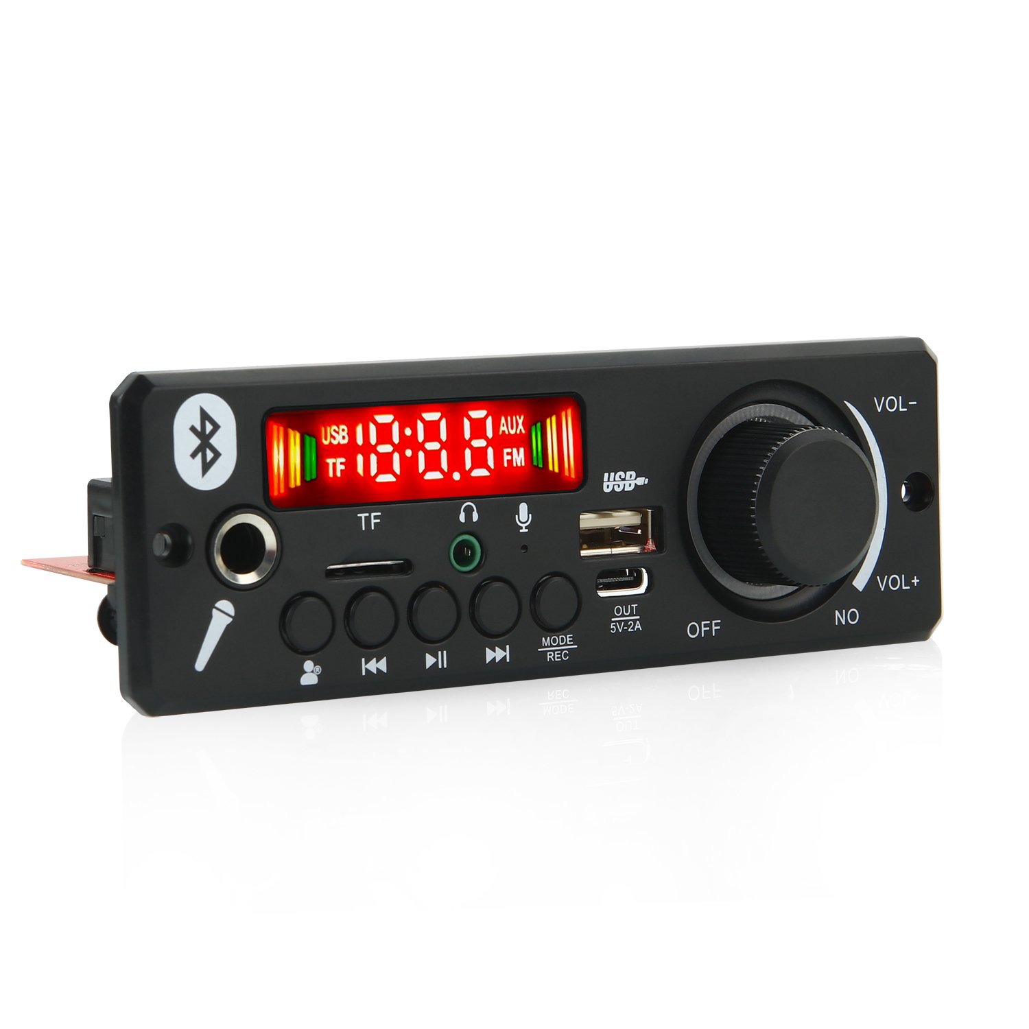 80W Amplifier MP3 Decoder Board Bluetooth 5.0 Mini Car Kit 6.5mm Microphone MP3 Player TF USB 3.5mm AUX DIY Home FM Radio Audio