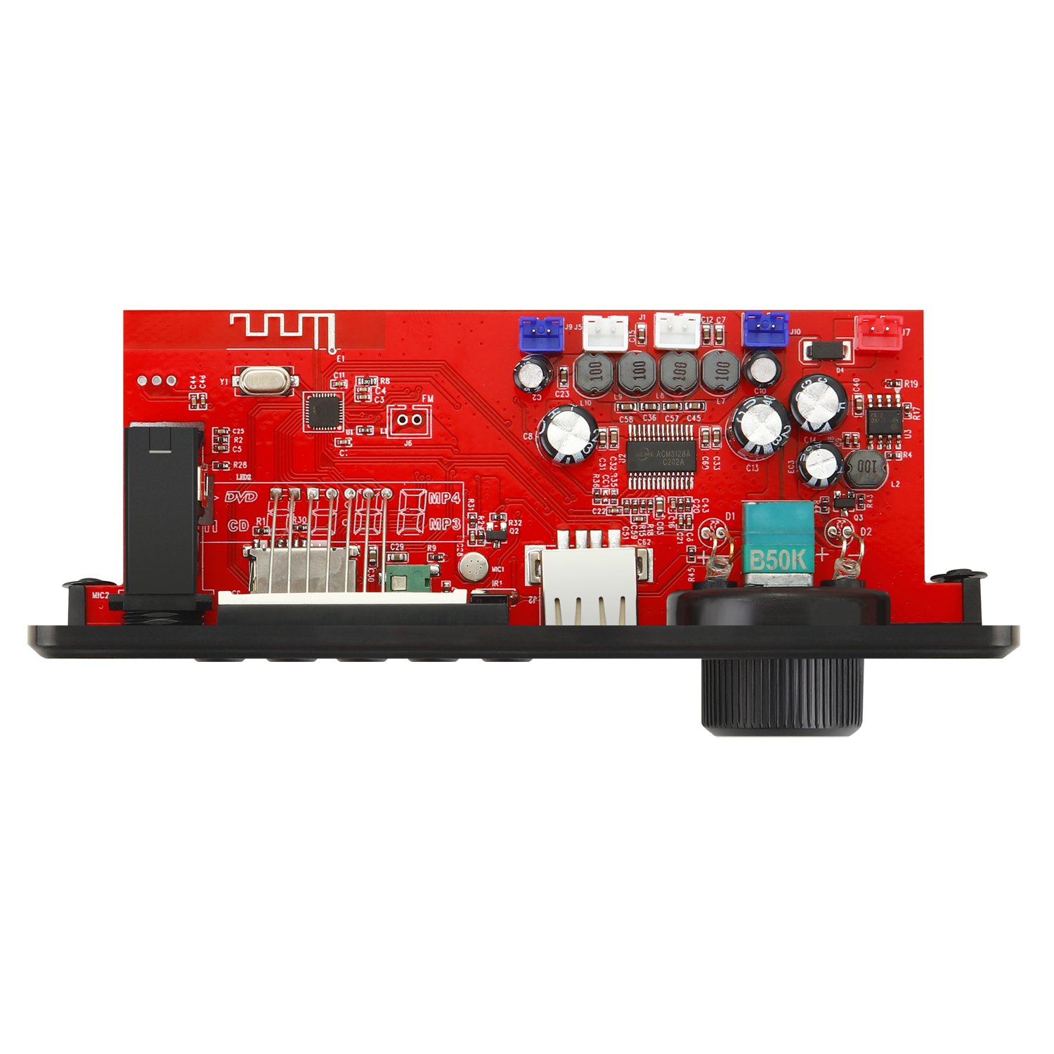 80W Amplifier MP3 Decoder Board Bluetooth 5.0 Mini Car Kit 6.5mm Microphone MP3 Player TF USB 3.5mm AUX DIY Home FM Radio Audio