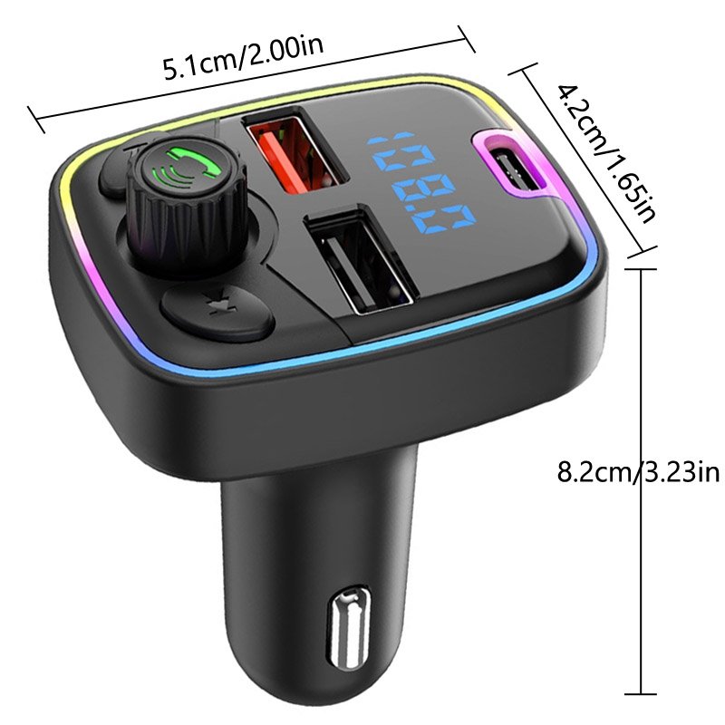 New QC3.0 Hands-free BT 5.3 Modulator Car Charger 5V3A Dual USB Universal Adapter Car MP3 Player Wireless FM Transmitter