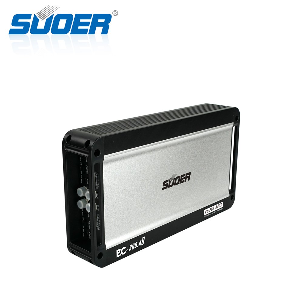 Suoer BC-200.4 12v Amplifier 4 Ch 2500 Watts Max Power Class AB Amplifier Car