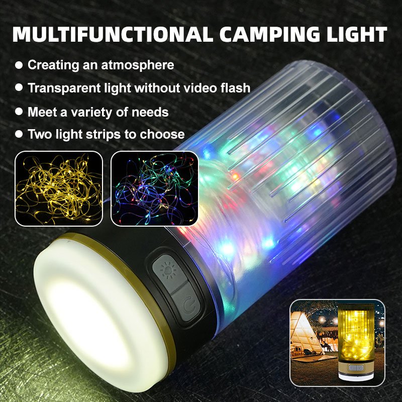 10 Meters Usb Rechargeable Waterproof Led Tent Hanging Lights Outdoor Colorful Camping String Light