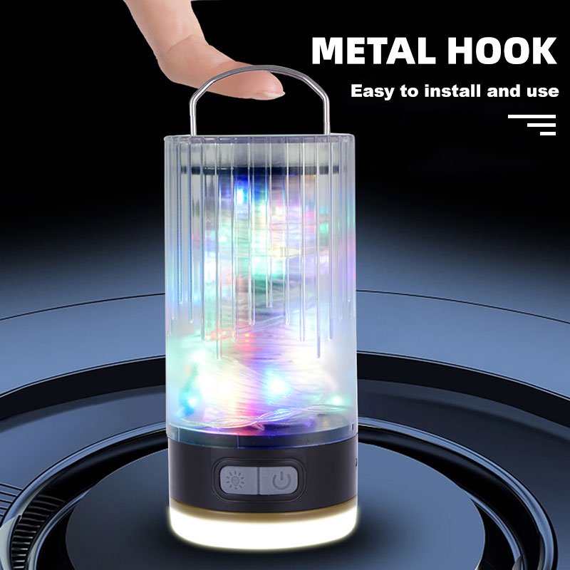 10 Meters Usb Rechargeable Waterproof Led Tent Hanging Lights Outdoor Colorful Camping String Light