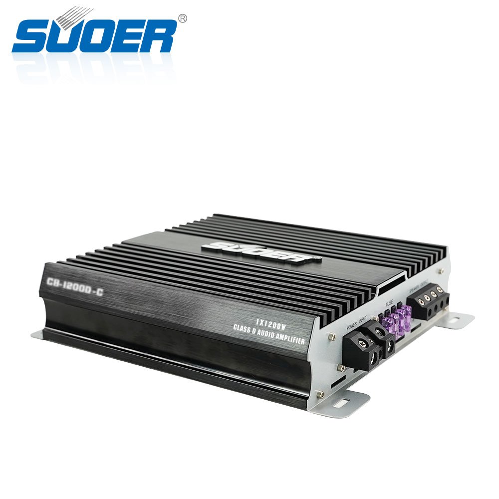 Suoer CB-1200D-C Car Audio Amp 1 Channel Car Amplifier Car Audio Amplifier Sound Standard