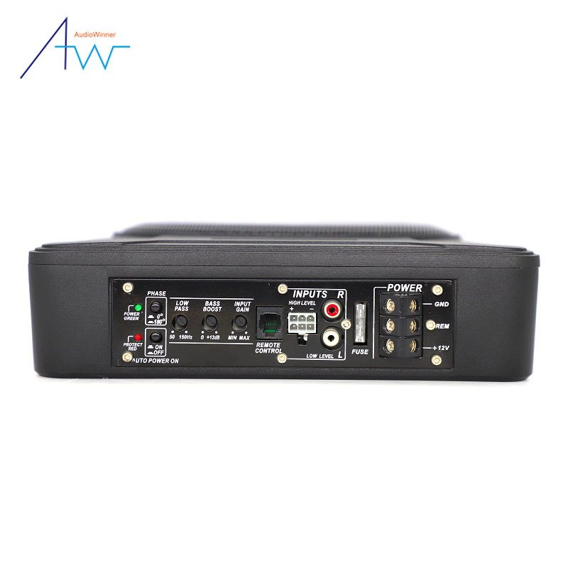 Factory Direct Sale 100 Watt 10 Inch Sp Audio Under Seat Bass Car Audio Amplifier Woofer Active Subwoofer