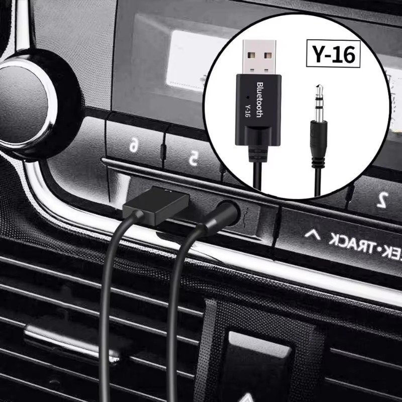 Blue Tooth Aux Adapter USB to 3.5mm Jack Car Audio Music Mic Blue Tooth 4.2 Hands Free Kit for Car Blue Tooth Transmitter