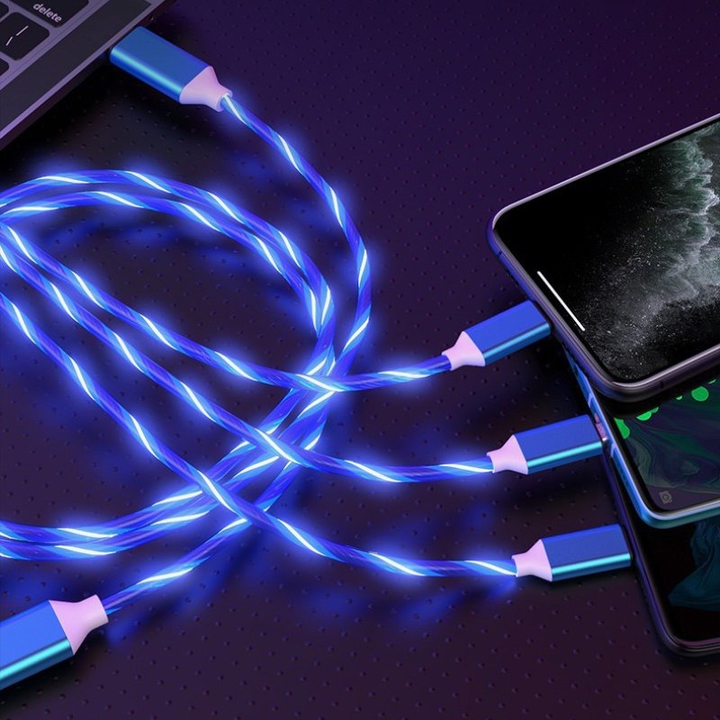 Fast Charging Flowing Light USB Cable Phone Accessories Cable Usb Led Luminous Micro Lighting Data Cable