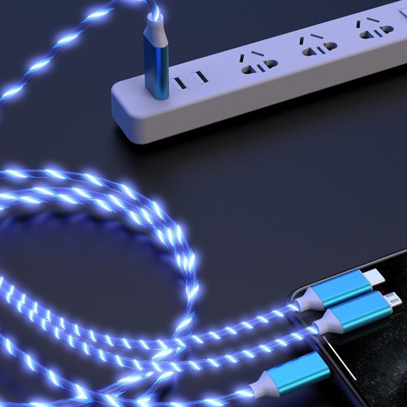 Fast Charging Flowing Light USB Cable Phone Accessories Cable Usb Led Luminous Micro Lighting Data Cable