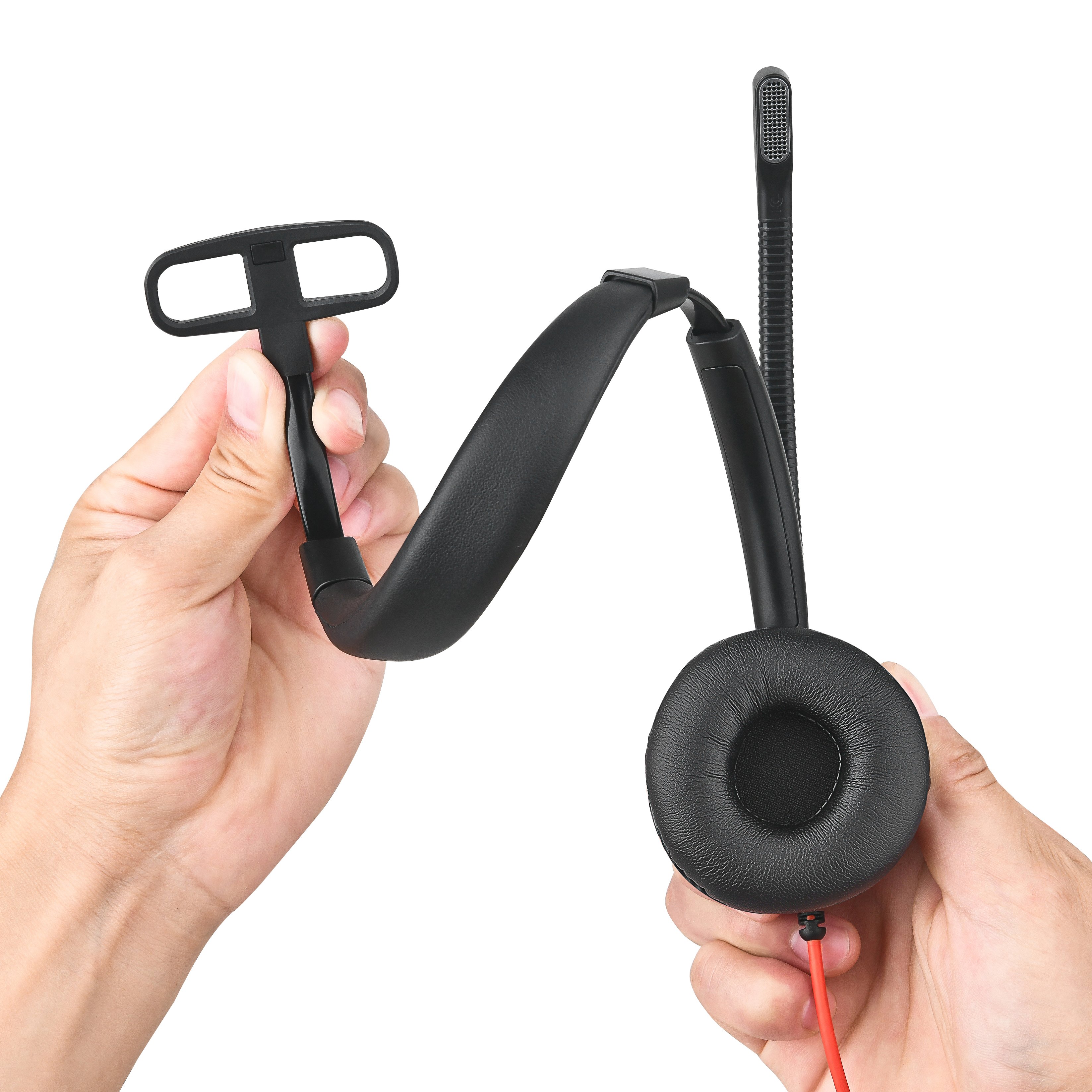 Great Sound Head Mounted Audio Jacks Mono Noise Cancelling Telephone Headset With Cord For PC