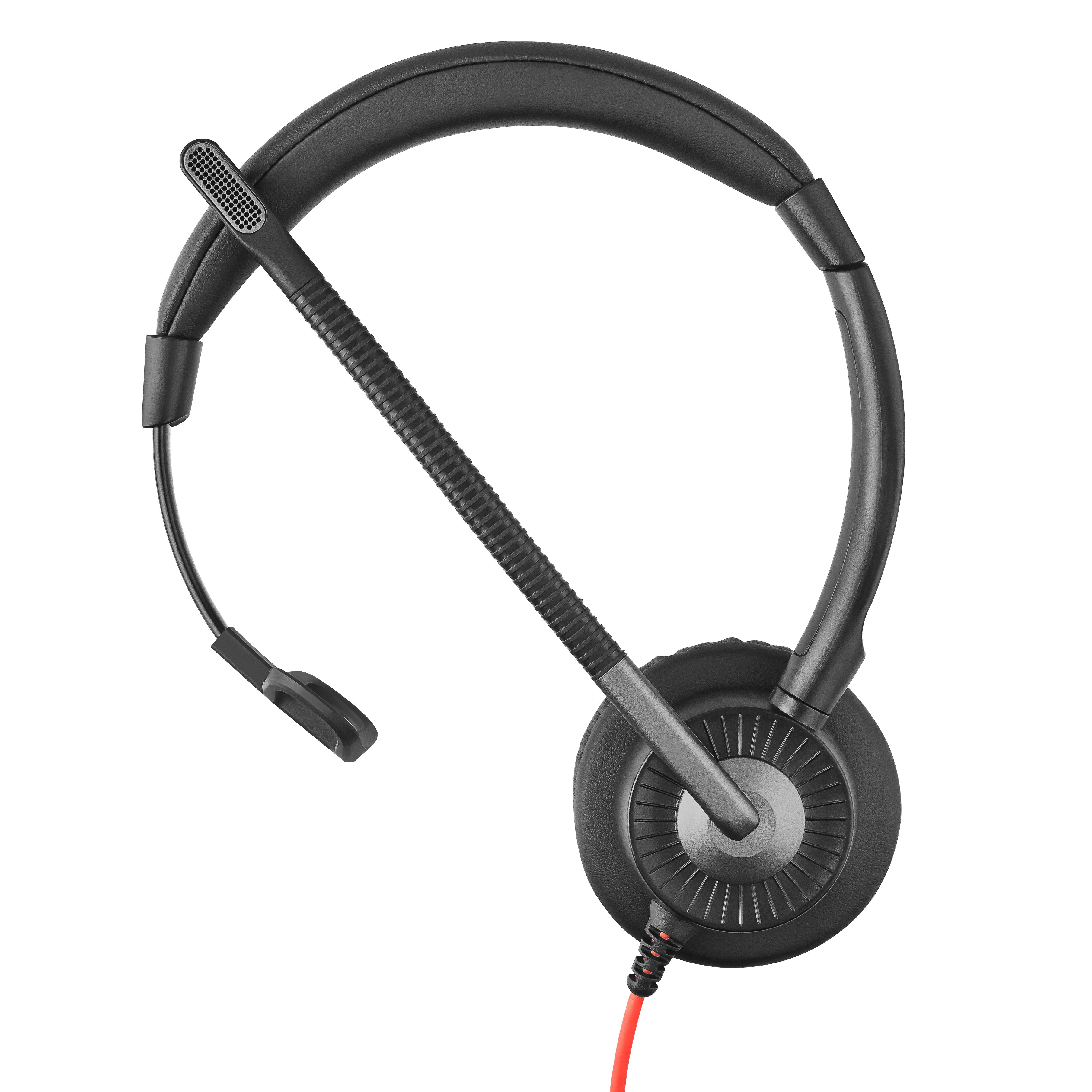 Great Sound Head Mounted Audio Jacks Mono Noise Cancelling Telephone Headset With Cord For PC