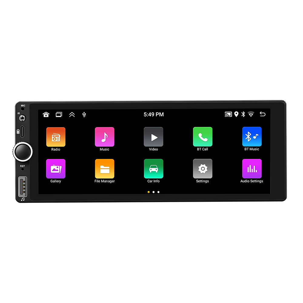 BQCC 6.86" 1DIN Universal Car Stereo IPS HD Screen Android 13 WiFi GPS Wireless Carplay 2/64G RDS Rear Camera DVR Vehicle