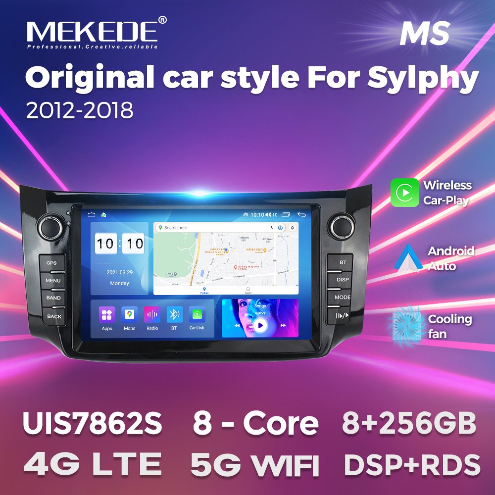 MEKEDE MS 8+256GB Android 12 Touch Screen Original Car Style for Nissan Sylphy 2012-2018 GPS BT Car-play Car Radio