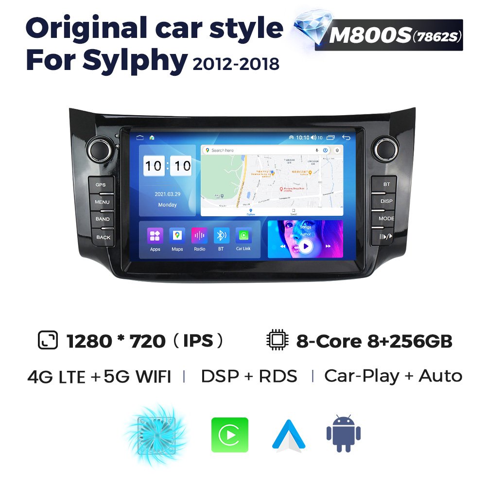 MEKEDE MS 8+256GB Android 12 Touch Screen Original Car Style for Nissan Sylphy 2012-2018 GPS BT Car-play Car Radio