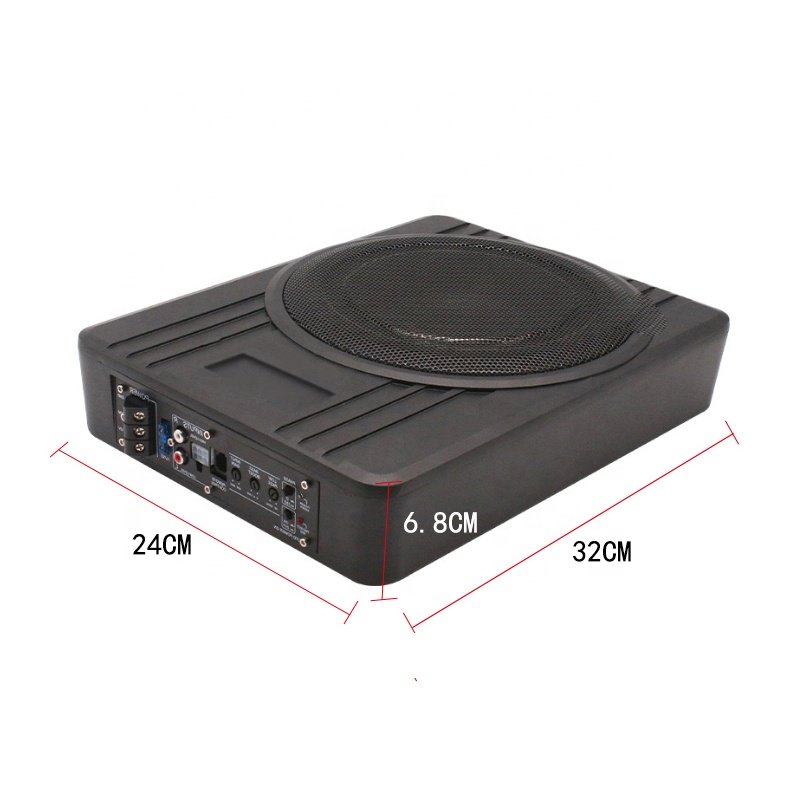 Hot Model 8 Inch 12v Underseat Car Subwoofer 600 Watts Big Power Aluminium Alloy Flat Car Amplifier Subwoofer