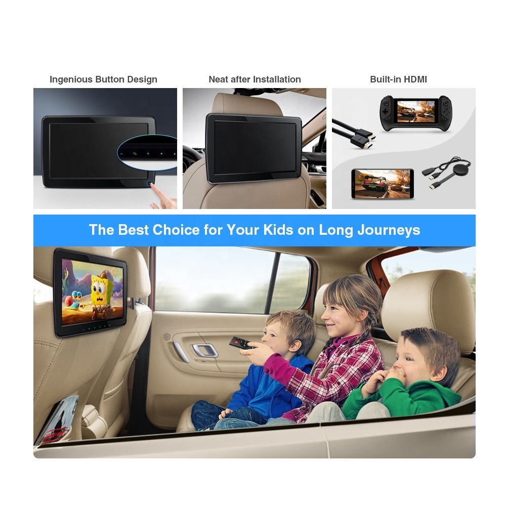 XTRONS 11.6 Inch Car Headrest Monitor IPS Screen HD MI Input 1080P USB Port Rear Seat Car Monitor Back Seat Screen