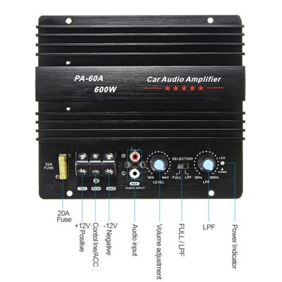 Factory 600W Car Subwoofer High-power Amplifier Board Car Audio 12V Car Power Amplifier PA-60A