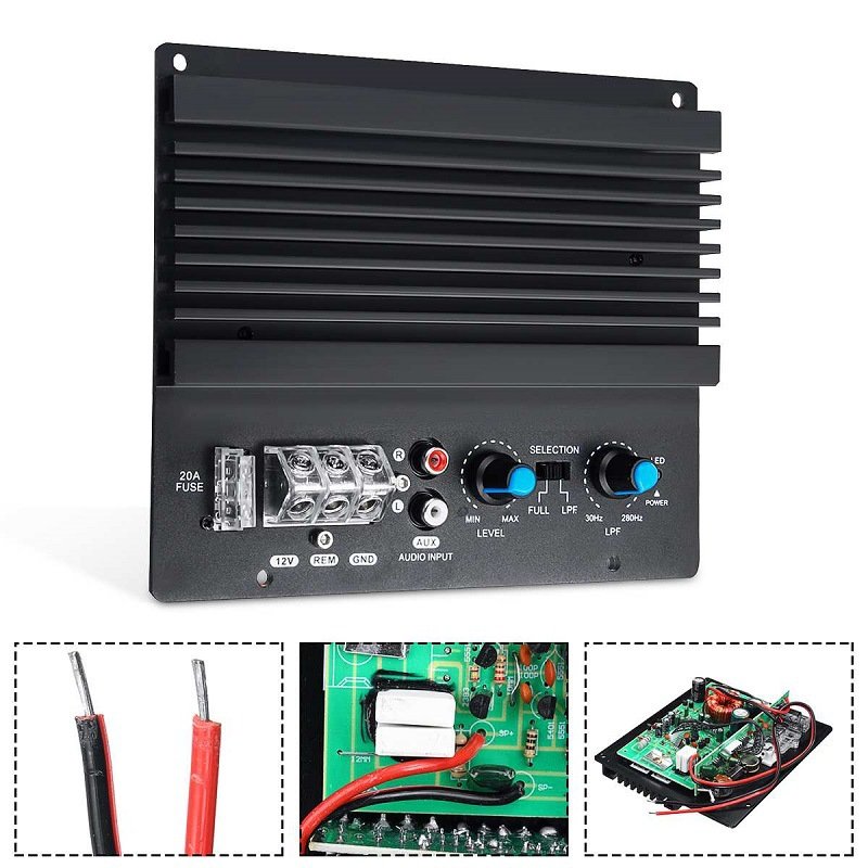 Car audio power amplifier board 12V600W single-channel bass High-power car power amplifier