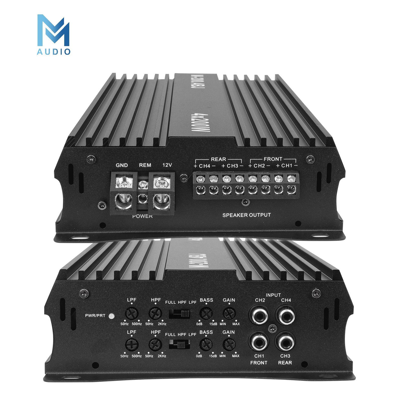 OEM Car Amplifier 4 Channel Class D Full Range Amplifiers Car Amplifier and Subwoofer Audio 14.4v
