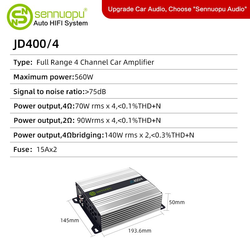 OEM Factory Supply Car Power Amplifier Monoblock 4 Channel Car Audio Subwoofer