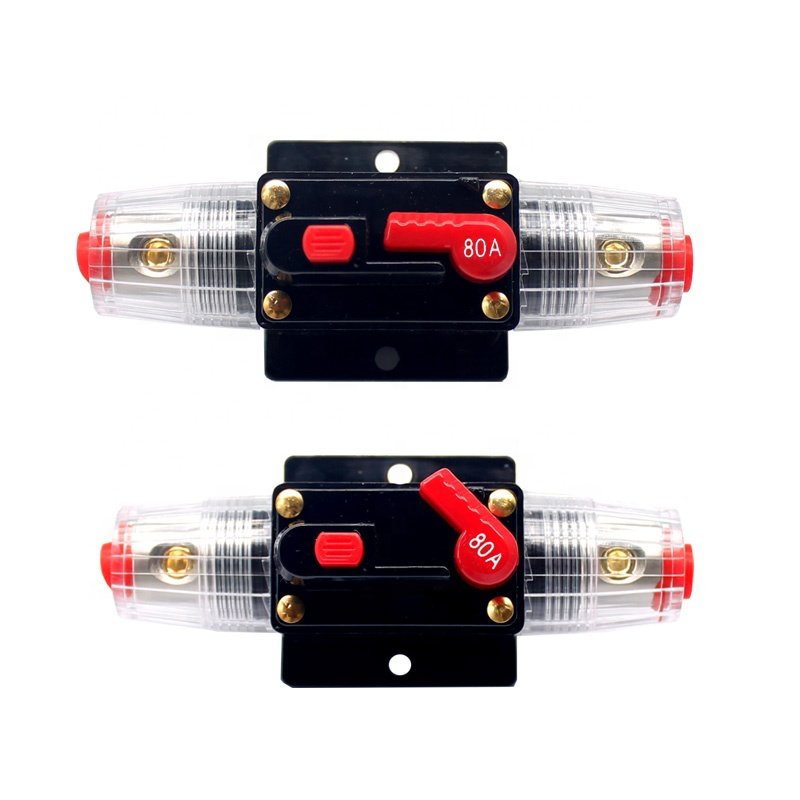 80A 12V Car Truck Audio Modification Stereo Amplifier Circuit Breaker Automatic Reset Fuse Holder Switch