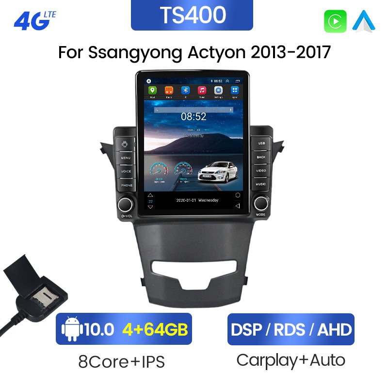 MEKEDE Android IPS 2.5D IPS DSP Car Video for SsangYong Korando Actyon 2013-2017 8+128G 4G LTE Wifi Multimedia Player GPS
