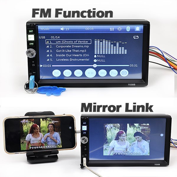 Double Din 7010b 7inch HD SCREEN Car Radio Stereo Support FM Usb Mp5 Player Auto Electronics