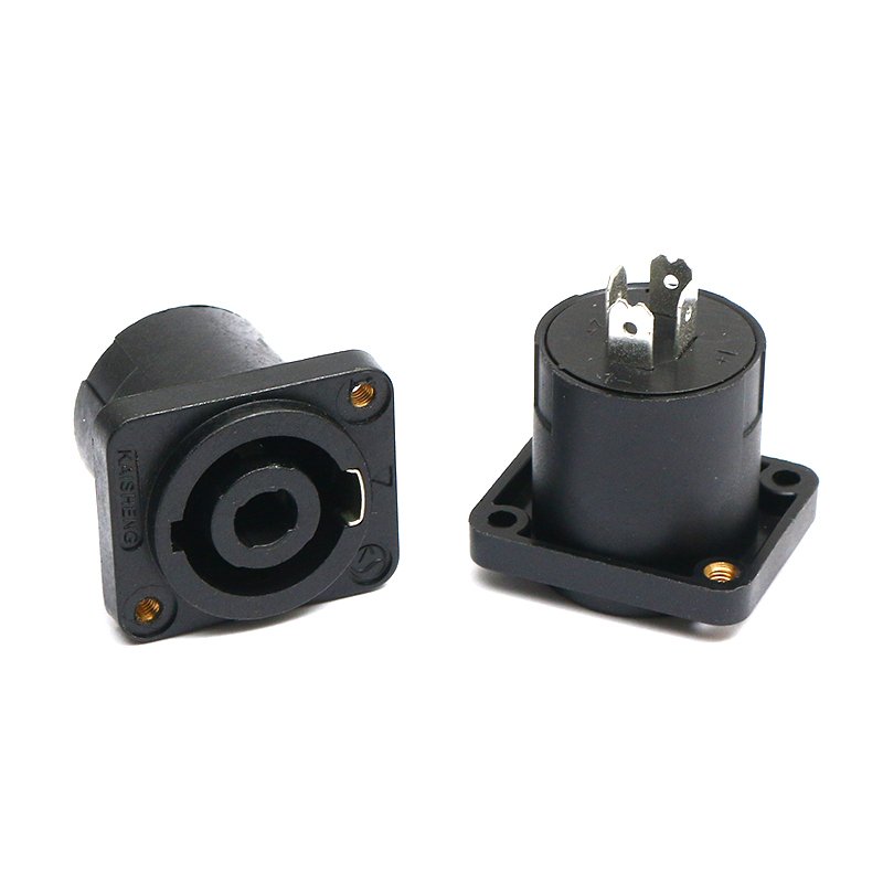 OEM Free Sample 6.35 audio plug Professional Audio Speaker Connector Four core female socket microphone with square Ohm